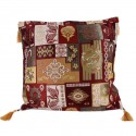 Coussin patchwork ethnique Pisidia beige