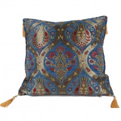 Coussin floral bohème bleu Ionia