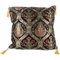 Coussin à fleurs orientales Ionia noir