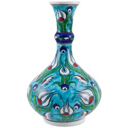 Cadeau déco, soliflore déco bleu turquoise Derya en céramique