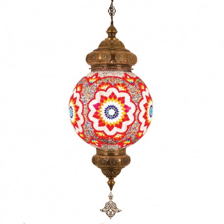 Grand lustre bohème multicolore de style oriental Yardam