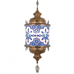 Lustre monumental oriental en mosaique et laiton Yasirim