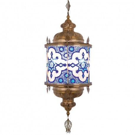 Lustre monumental oriental en mosaique et laiton Yasirim