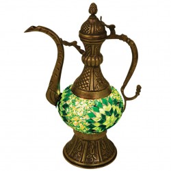 Lampe merveilleuse orientale en mosaique verte Dinash