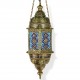 Lustre exotique oriental en laiton et mosaique Hasameli