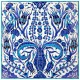 Tableau décoré de fleurs bleues Ounam 40x40
