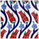 Carreau avec tulipes en faïence d'Iznik Chichek 20x20