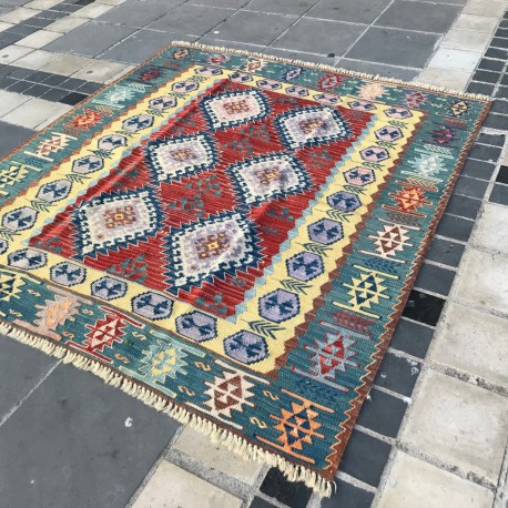 Tapis ethnique en kilim de Turquie K02