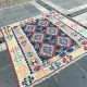 Tapis bohème ethnique en kilim turc K03