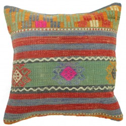 Housse de coussin 40x40 en kilim bohème Kolon C053