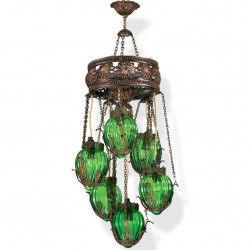 Lustre oriental en filigrane Karachi vert