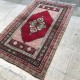 Tapis vintage rouge, tapis turc Oushak A013