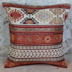 Coussin Kapadokia ivoire et orange