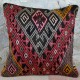 Coussin décoratif en kilim traditionnel d'Anatolie Kolon D050