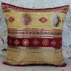 Coussin ethnique Bythinia rouge et jaune