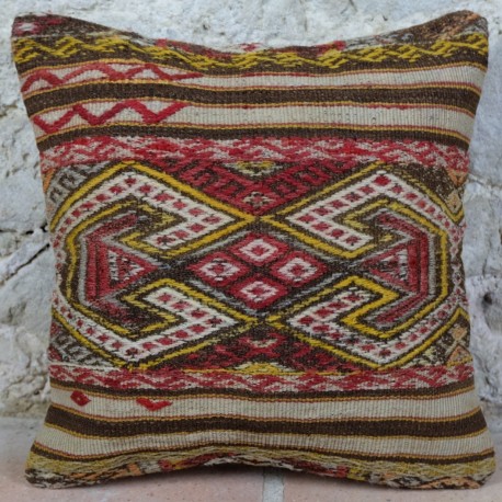 Coussin vintage kilim Kolon E040, décoration orientale chic