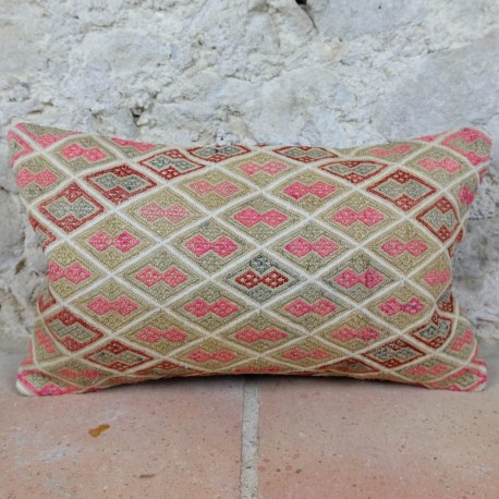 Housse de coussin Lumbar E014 en kilim oriental