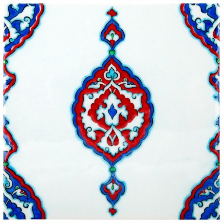 Faïence orientale bleue blanche et rouge Aranat 20x20