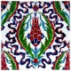 Carreau d'Iznik avec tulipe Yupia vert 20x20