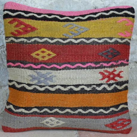 Coussin kilim turc Kolon D057, idée décoration ethnique