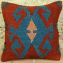 Coussin vintage rouge et bleu Kolon E023