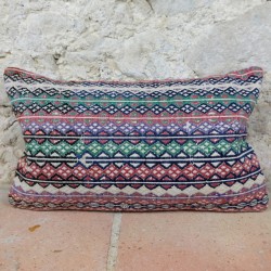 Coussin kilim oriental decor multicolore ethnique Lumbar E016