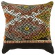 Coussin kilim vintage coloré Kolon C019 par KaravaneSerail