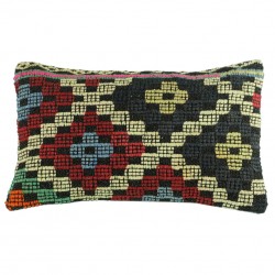 Coussin original en kilim artisanal Lumbar B034