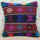 Grand coussin kilim au décor ethnique Ilbar E007