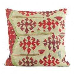 Housse de coussin ethnique en kilim rare et ancien Avshar A012