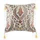 Coussin cosy blanc ivoire Galatia (motifs floraux dont tulipes)