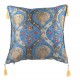 Coussin chambre oriental bleu Cilicia, déco fleurie