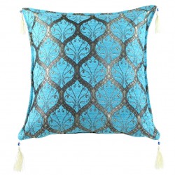 Housse de coussin turquoise bohème Mysia