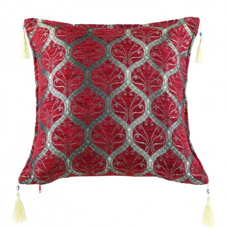 Coussin oriental moderne rouge bordeaux Mysia