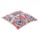 Coussin déco bohème Ulama par KaravaneSerail (motifs ottomans rouge, blanc, bleu)