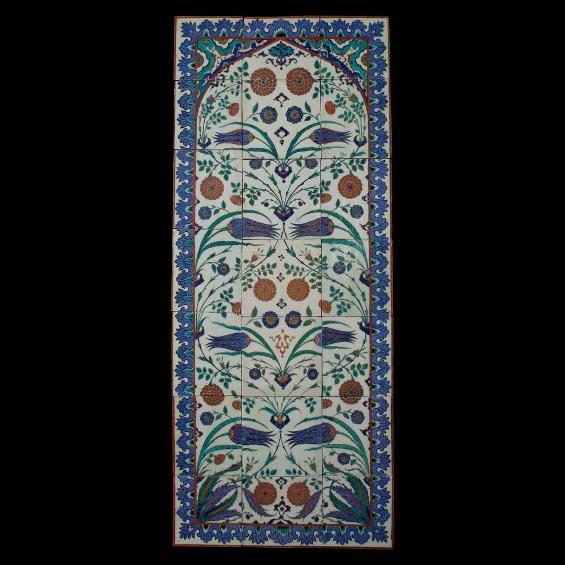 Carreaux décoratifs en céramique d'Iznik de style Kara Memi