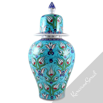 Jarre en céramique d'Iznik Derya turquoise par KaravaneSerail